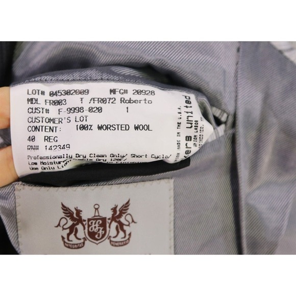 Hickey Freeman Roberto Current Model Gray Striped Suit Blazer Jacket 40R - Picture 9 of 9